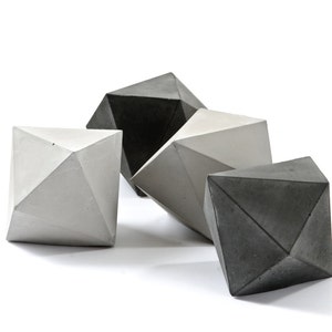 Concrete diamond, one large cement trigonal dodecahedron, paperweight, geometric cement home decor, modern concrete sculpture
