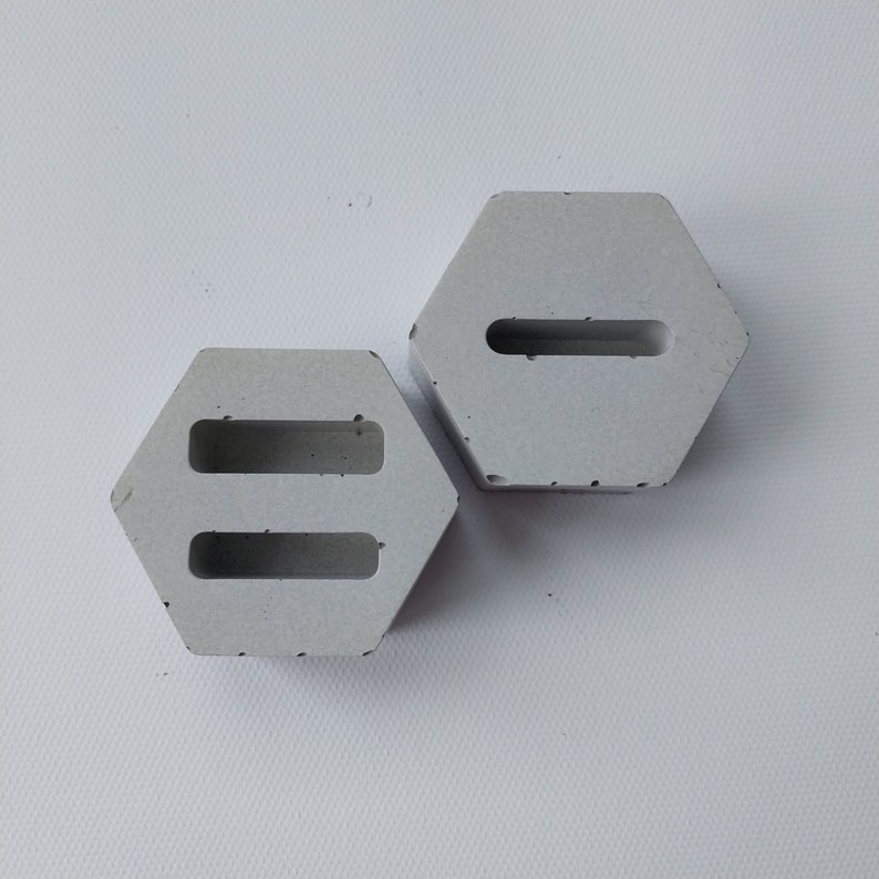 Hexagon upright ring stand, ring display, concrete photo styling prop, geometric minimal ring storage, retail riser, jewellery holder image 6