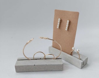 Jewellery Display Stand, earring card ring bracelet display tray, gap stand, concrete photo styling prop, stud earring display card stand