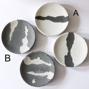 Trinket Ring Dish Tray, abstract concrete new home gift, monochrome trinkets, catch all trays image 10