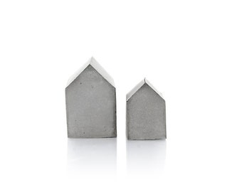 Small Concrete House Set of two, beton decor, cement house, concrete decor, modern cement decor, home house beton sculptures, Beton Haus