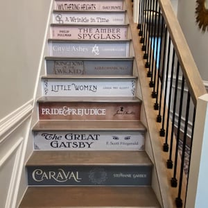 All-In-One - Book Stair Decal - FULLY custom, ANY BOOK! Priced per stair.