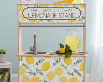 Personalized Lemonade Stand Decal Set for IKEA DUKTIG | Custom Name Sticker | Personalized Kids Play Kitchen, Furniture NOT Included!