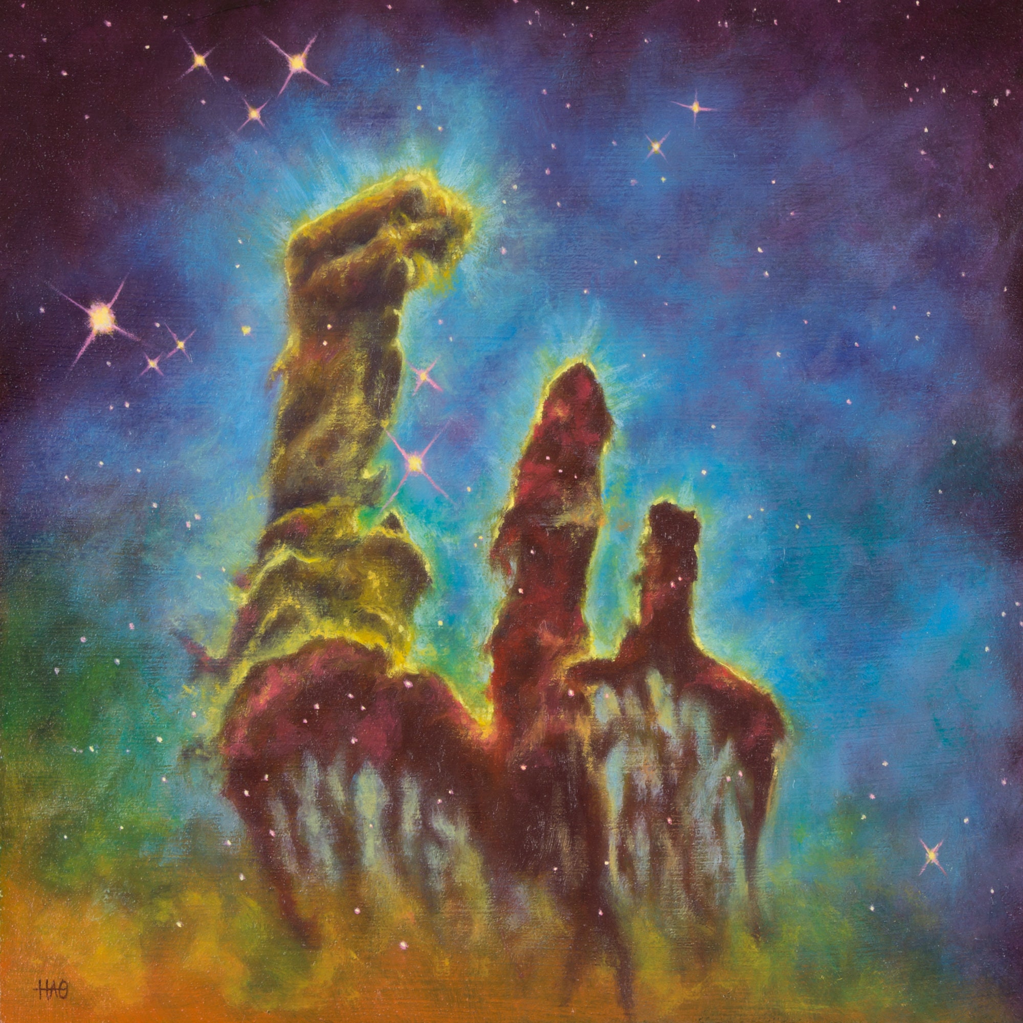 The Pillars of Creation Nebula Art Print 8x8 Art Print Etsy