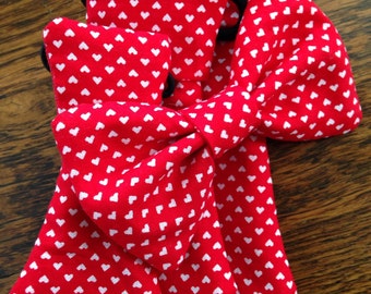 valentine's day tiny hearts love wedding holiday necktie bow bow tie pet dog collar slide on removable handmade accessory multiple sizes