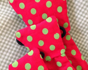 christmas holiday red polka dot necktie bow bowtie pet dog collar slide on removable handmade accessory multiple sizes made to order