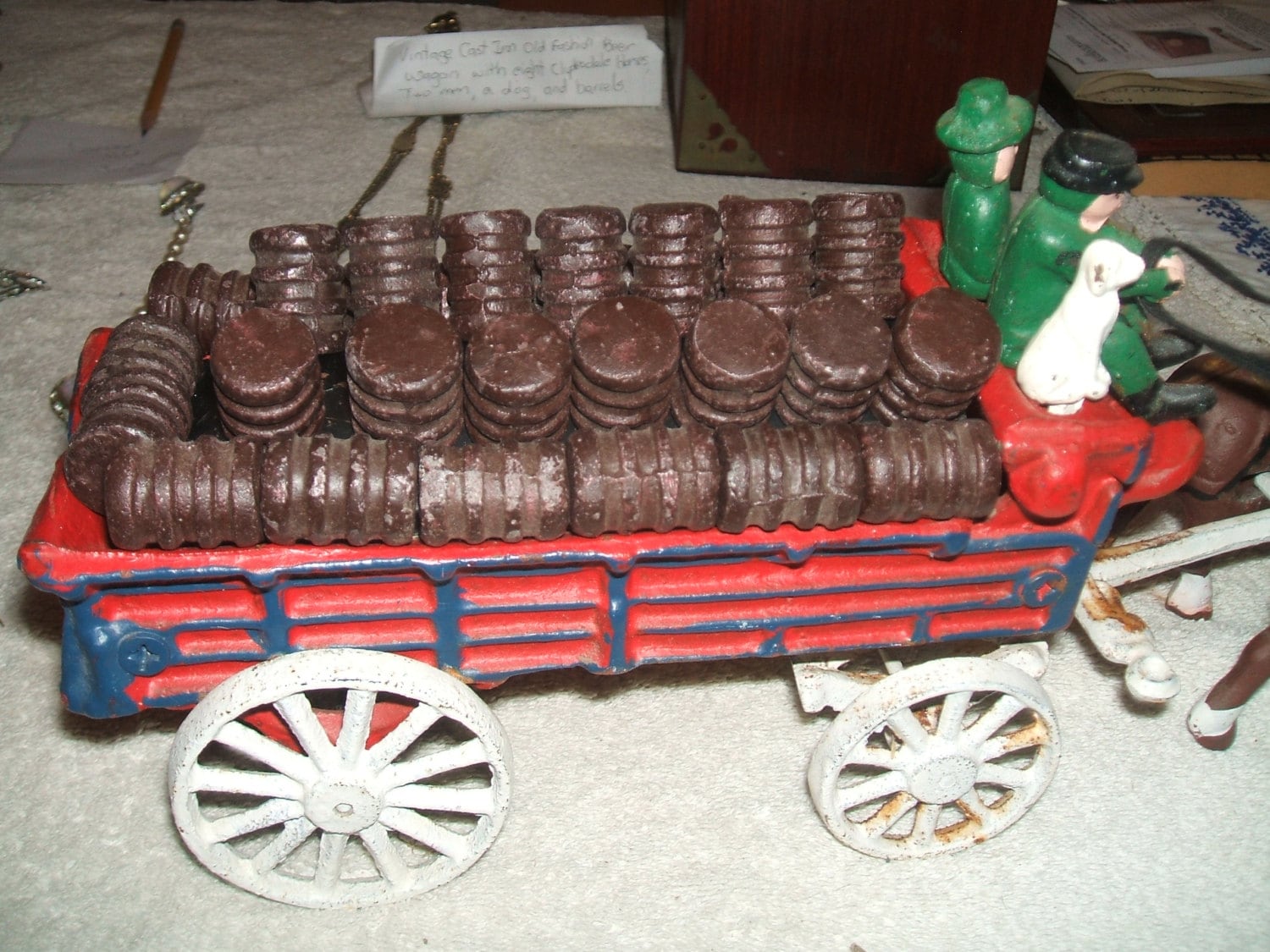 Vintage cast iron 8 Clydesdale horses and beer wagon with two Etsy