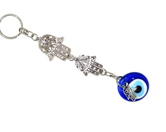 189-3cm Vidrio suerte mal de ojo 48cm-Hecho a Mano Nazar Boncuk Colgante Collar