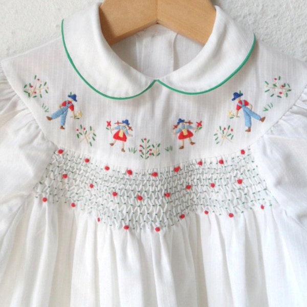 Flower Girl - 1980's Summer Dress & Hat - Age 1 to 2