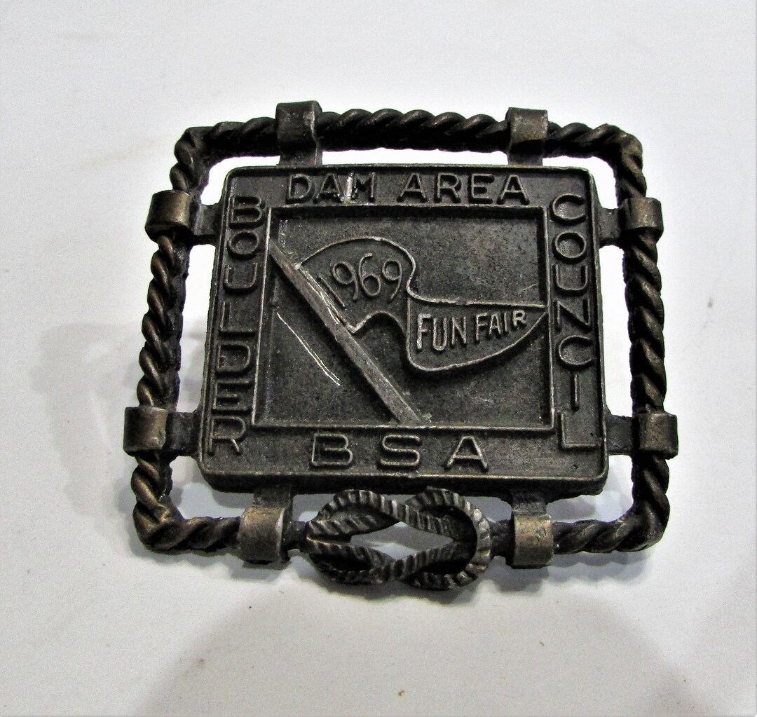 Vintage Boy Scout Belt Buckle Boulder Dam Council BSA 1969 Fun Fair Etsy