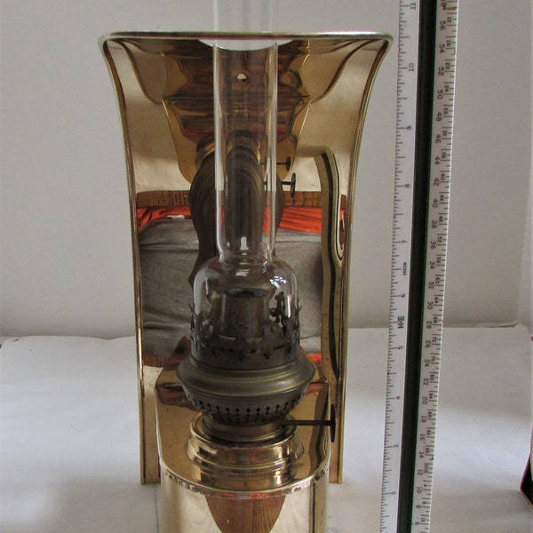 Antique Dutch Brass Wall Reflector Lamp