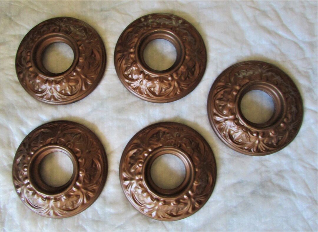 Antique 5 Vintage Brass Bronze Lamp Chandelier Bobeche Prism Etsy