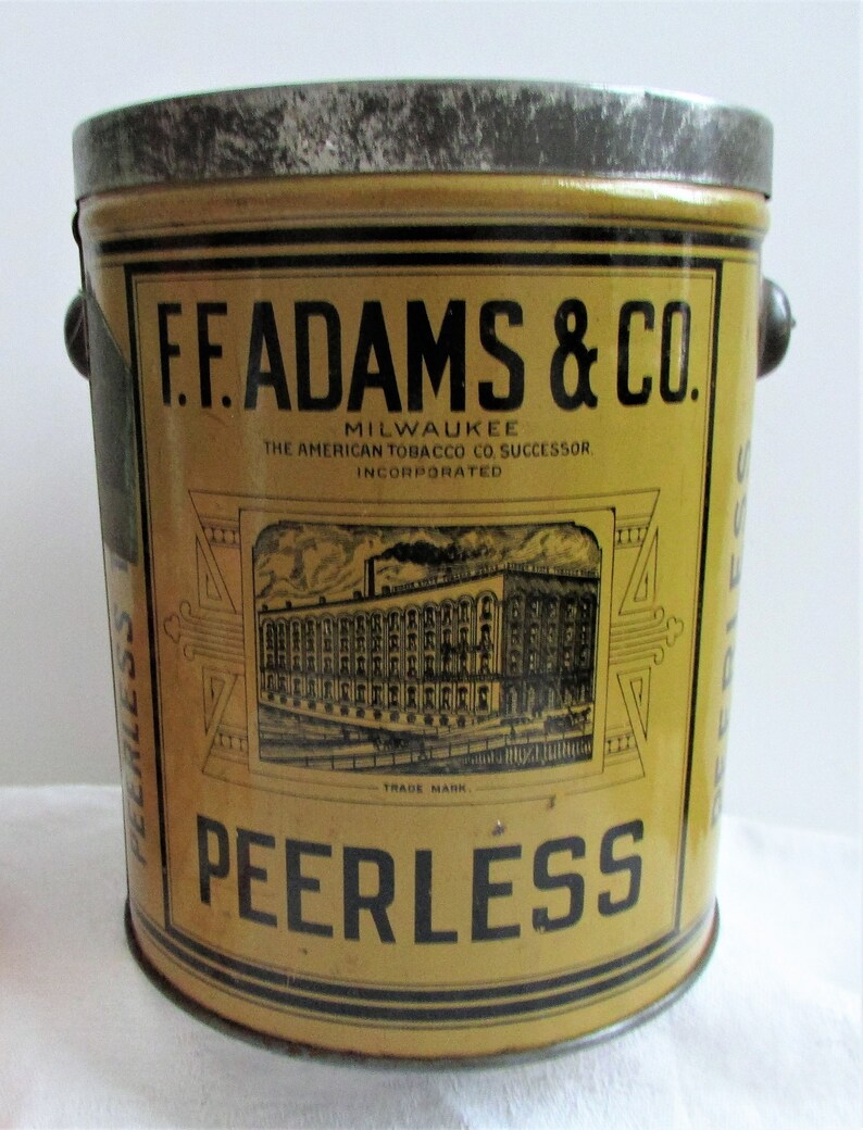 Antique F.F.Adams & Co. Peerless Tobacco Tin Can Etsy