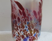 Vintage Signed Loren Chapman 1979 Laguna Beach CA Art Glass Iridescent Tumbler