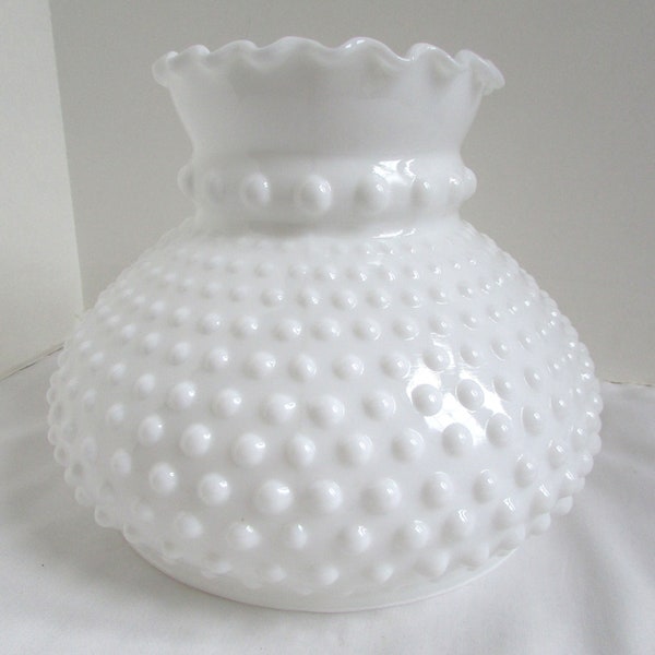 Vintage 6 7/8in Fitter White Hobnail Glass Lamp Shade