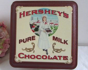 Vintage Collectible Hershey's Pure Milk Chocolate Tin Can