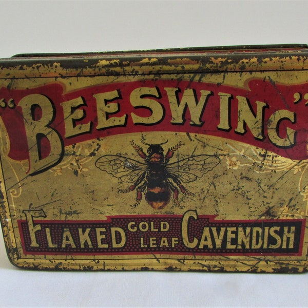 Vintage "Beeswing" Flaked Gold Leaf Cavendish Smoking Tobacco Tin