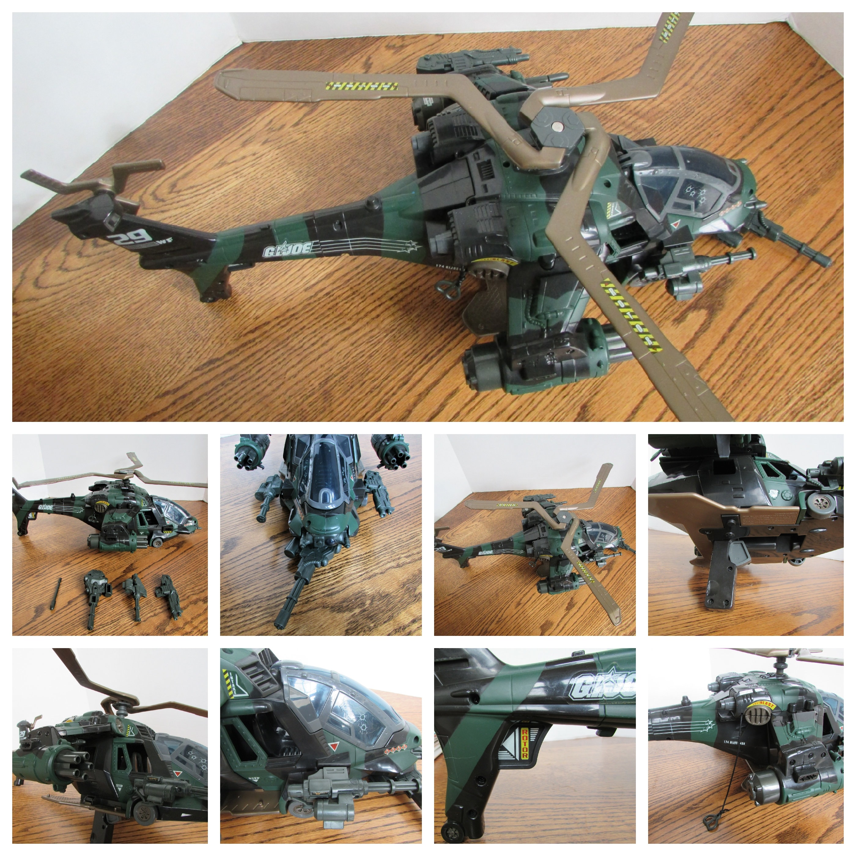 GI Joe Hasbro Night Attack Chopper 2002 Helicopter Fighter 174