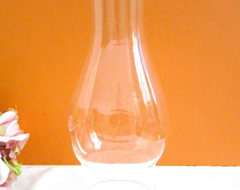 Vintage Hurricane Glass Chimney Shade 8 1/2" Tall x 2 7/8" Fitter