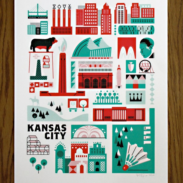 Kansas City Landmark Screen Print