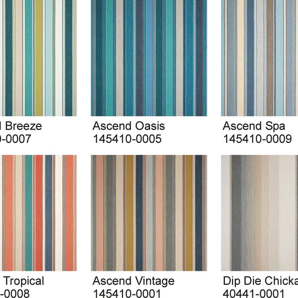 Sunbrella Fusion Collection Stripes and Posh Fabric by the  Yard- 2 Yard Minimum Order, See Details Before Ordering