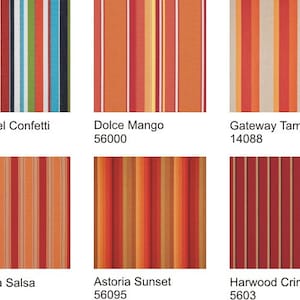 Sunbrella Striped Outdoor Fabric by the Yard - 2 Yard Minimum Order, See Details