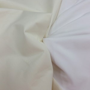 Cotton Sateen In White or Cream 100% Cotton Sateen Fabric  Excellent Choice for masks - 3 Yard Minimum Order, See Details before buying