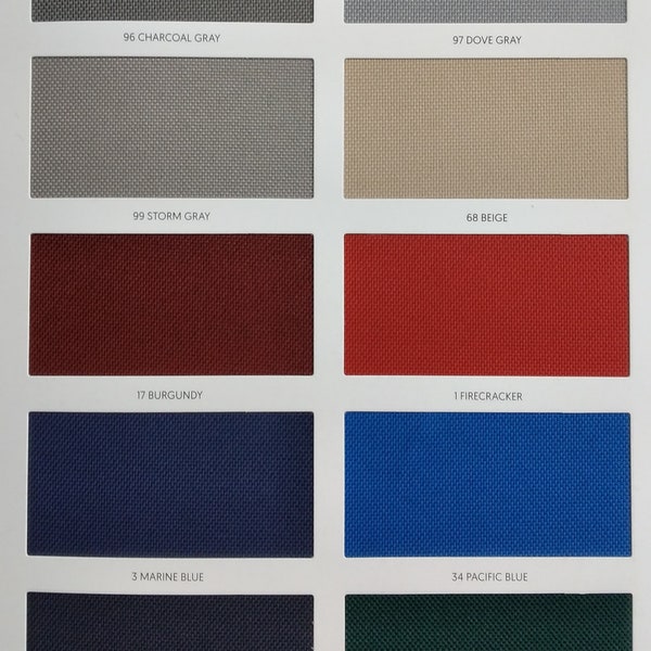 Waterproof Outdoor Fabric 60" Wide fabric 11 Colors Solution Dyed Polyester by the Yard -  2 Yard Minimum Order, See Details