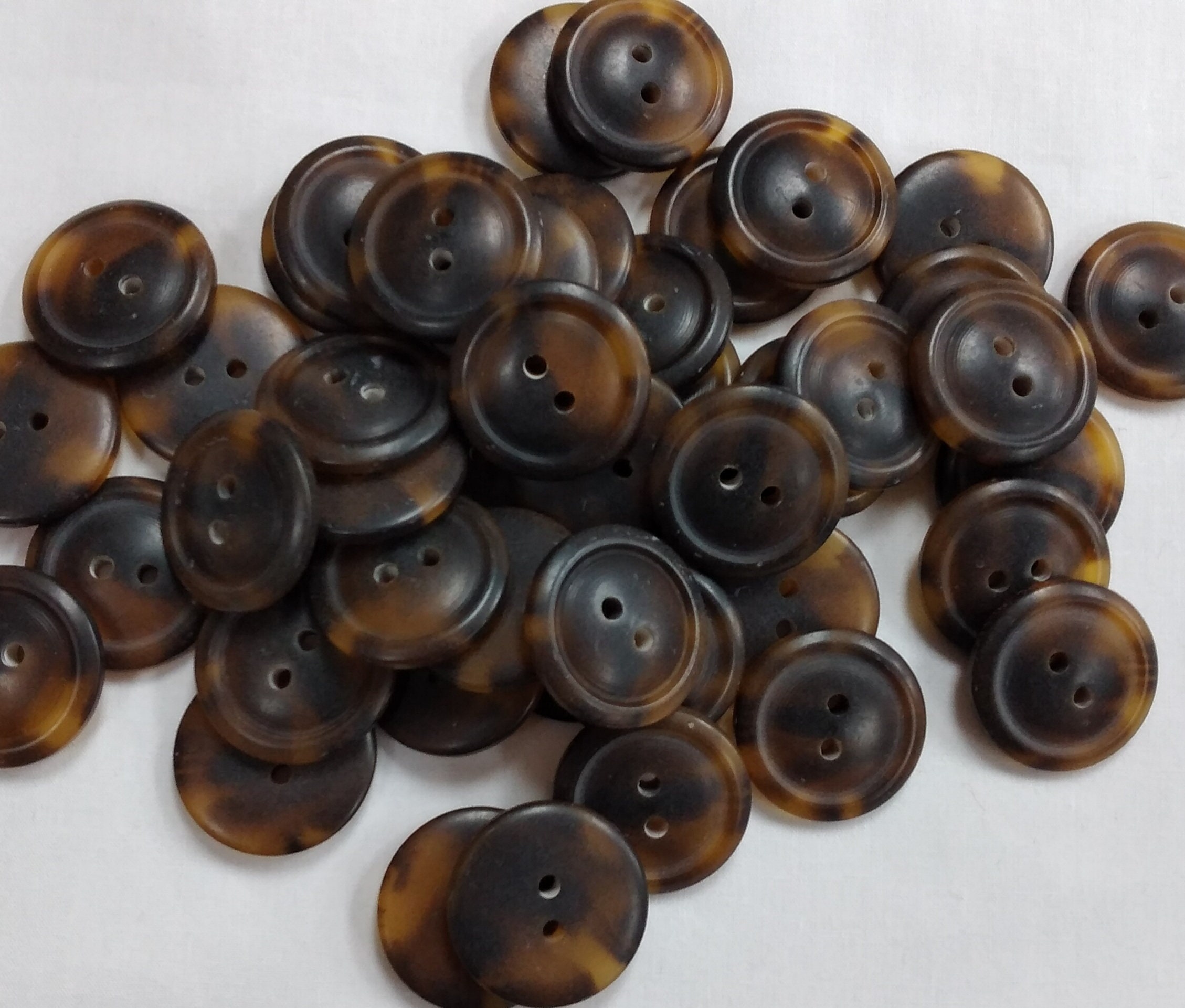 50 and 100 Packs Matte Finish "tortoise Shell" Buttons, Deep Brown and ...