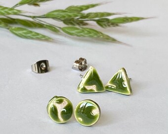 Porcelain stud earrings Ceramic drop earrings Minimalist jewellery Everyday jewelry Gift for girlfriend For her birthday Anniversary gift