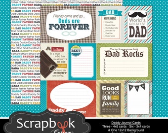 Dad Journal Cards. Digital Scrapbooking. Project Life. Instant Download.