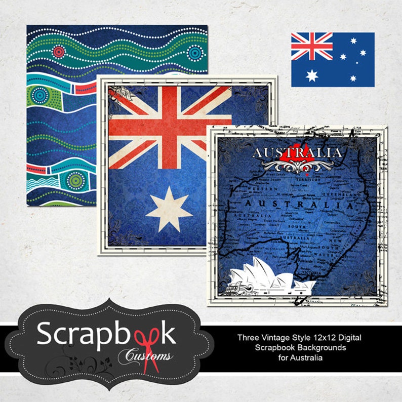 Australia Digital Scrapbooking Paper. Instant Download. Etsy