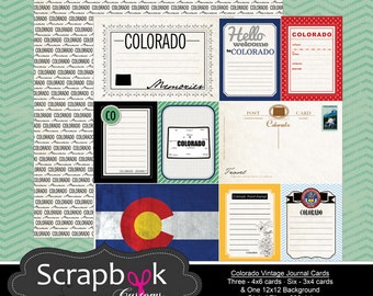 Colorado Journal Cards. Digital Scrapbooking. Project Life. Instant Download.