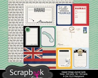 Hawaii Journal Cards. Digital Scrapbooking. Project Life. Instant Download.