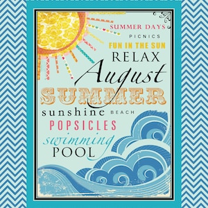 August Subway Art. Summer Printable. Instant Download.