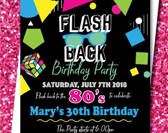 80s party invitation etsy