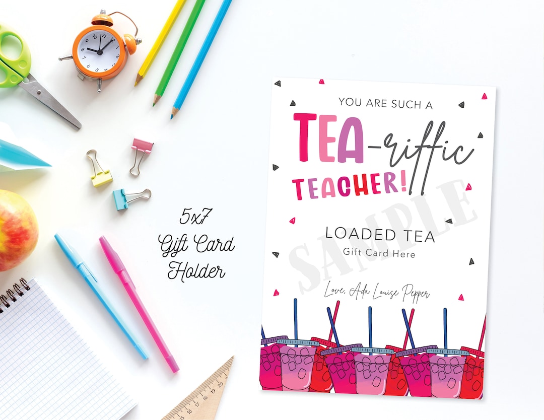 PRINTED Loaded Tea Gift Card Holder Thanks for Being so Etsy