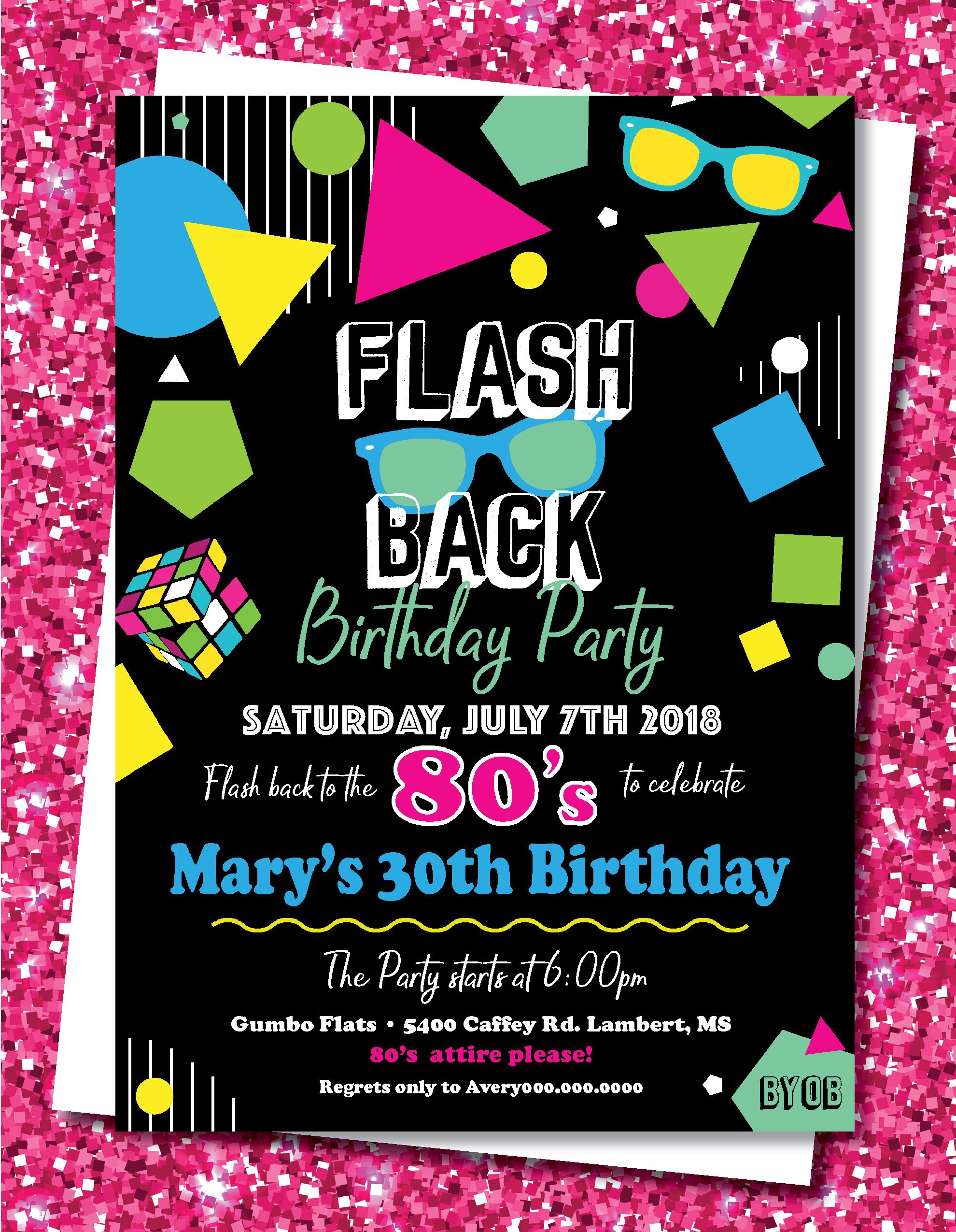 80 S Party Invitation 80s Birthday Party Theme 80s Retro Etsy