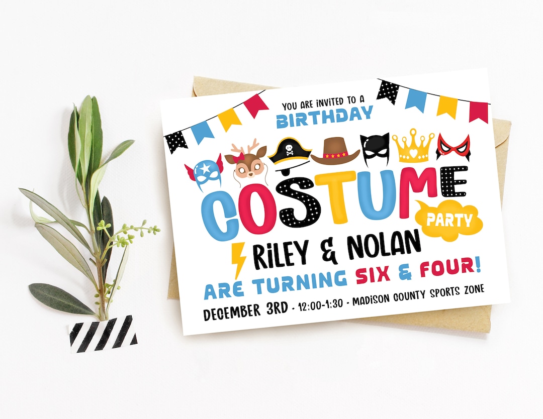Costume Party Invitation, Halloween Party, Halloween Costume, Halloween Birthday, Boy Halloween