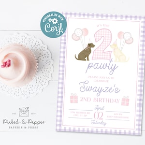 EDITABLE Pet Pawty Invitation | Puppy Birthday Party | Pet Party Theme Invitation | lets pawty l puppy party l Labrador invitation