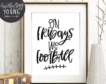 Le vendredi, nous football imprimable / Main Lettered svg / Football svg / Football yall svg / Fall svg / Silhouette / Cricut / png / cut file
