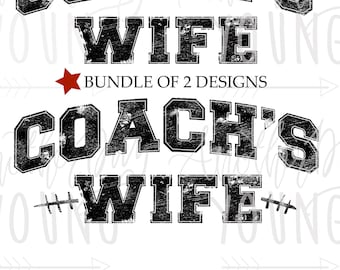 Coachs Wife Distressed PNG, Coachs Wife Bundle dtf design, Coachs Wife Design, Football Coach Wife, Baseball Coach Wife, Vintage wife png