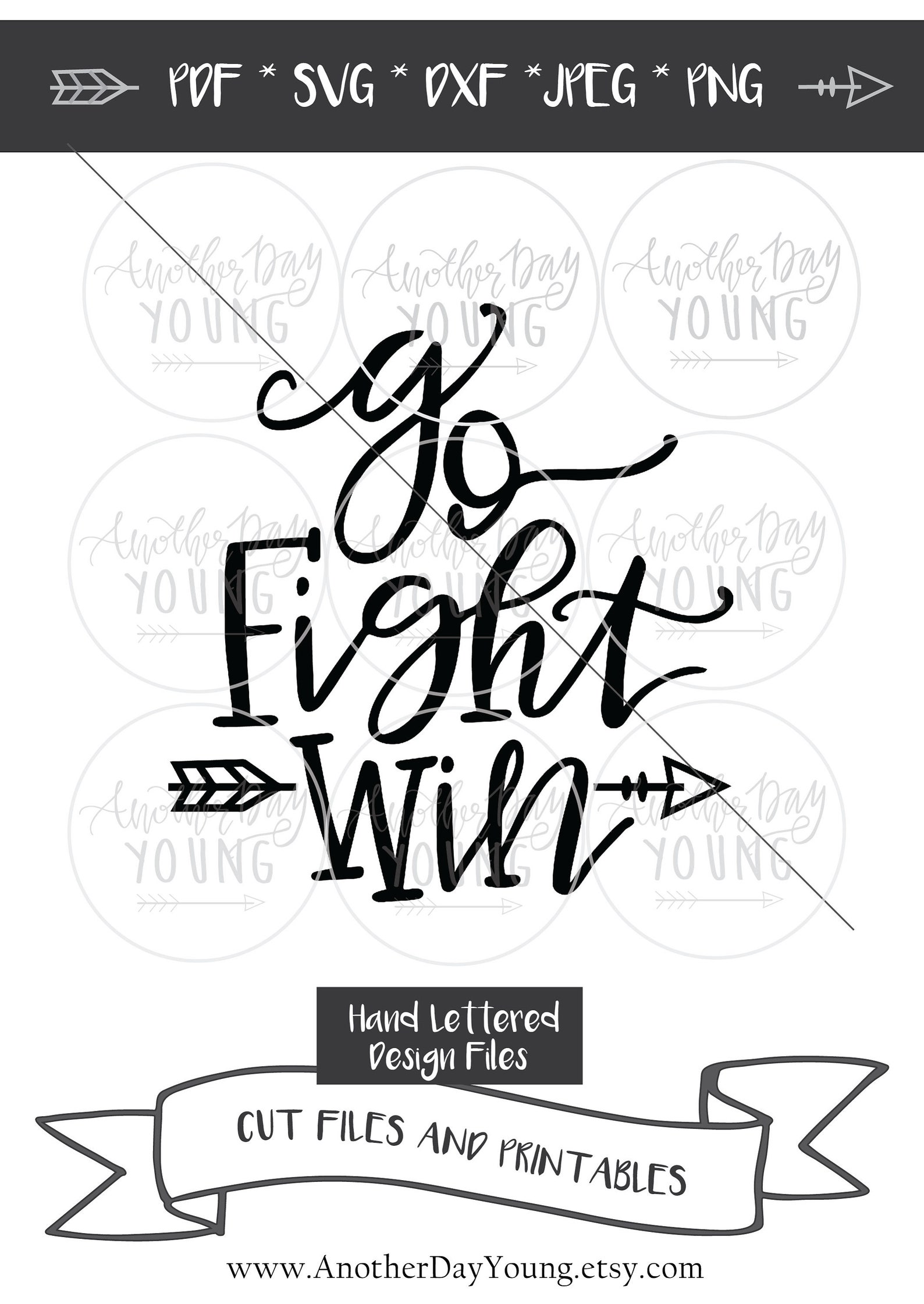 Go Fight Win Svg / Football SVG / Friday Football SVG / - Etsy