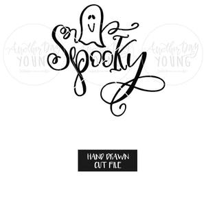 Digital File / Halloween Spooky Ghost / Hand Drawn / SVG / Printable / Cut File / Silhouette / Cricut / Instant Download