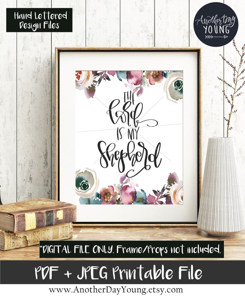 The Lord Is My Shepherd 8x10 Printable Wall Art Hand Etsy Canada