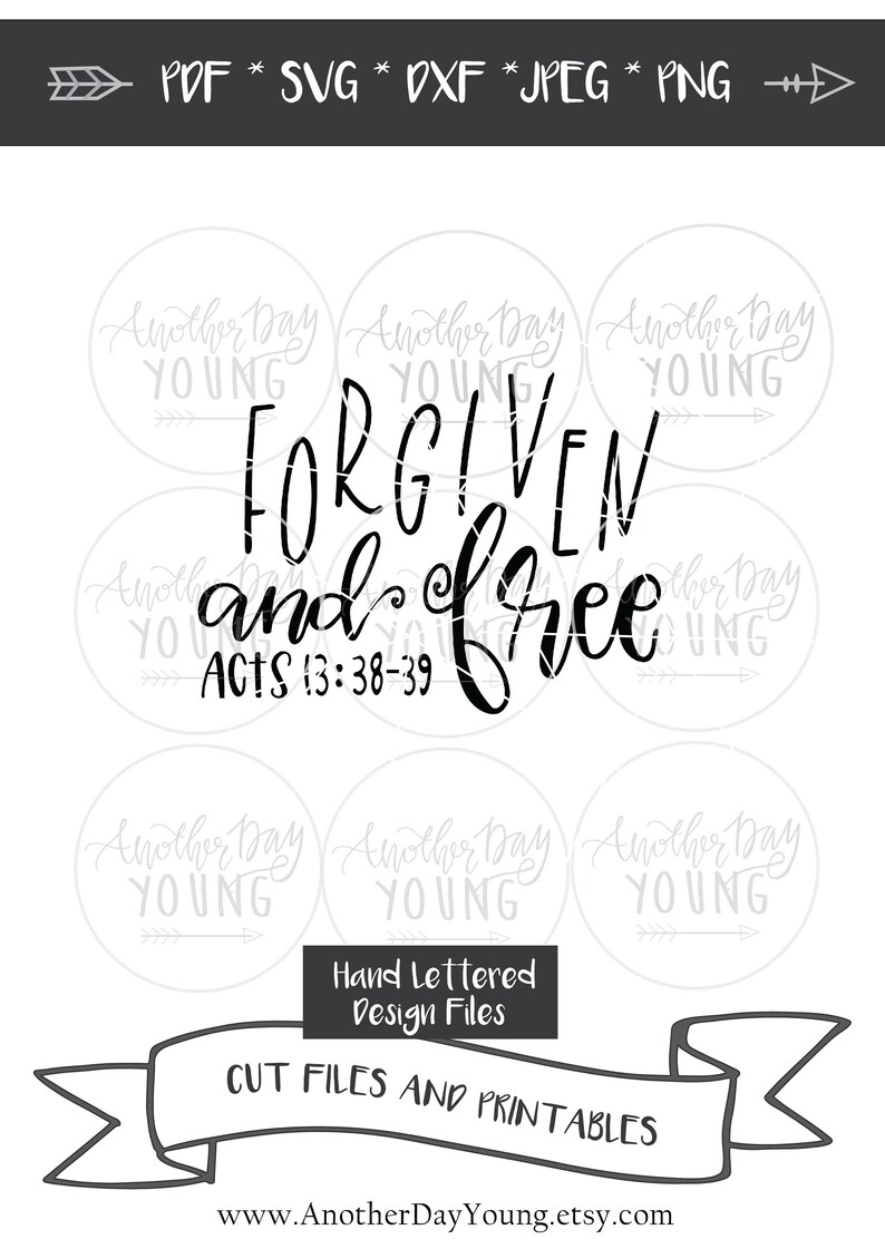 Forgiven and Free SVG / Hand Lettered SVG / Bible Verse / - Etsy