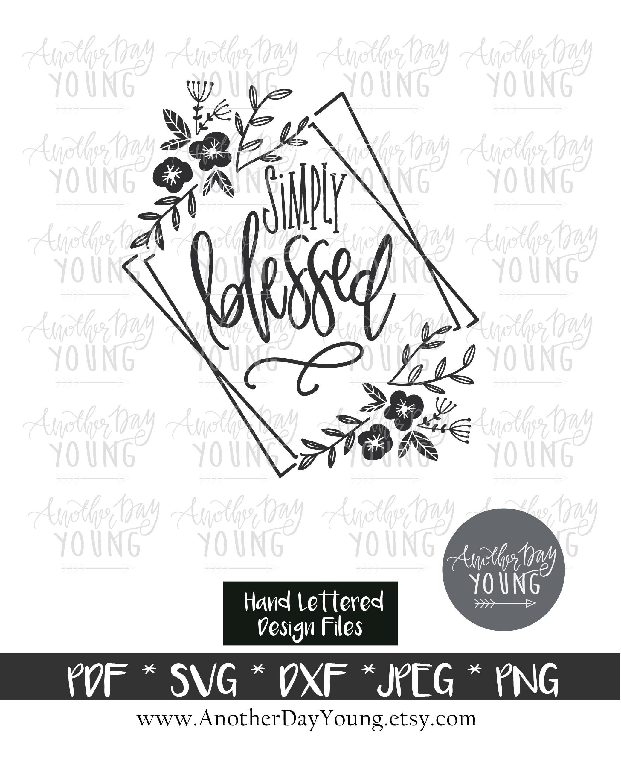 Simply Blessed Geometric Wreath Svg , Hand Lettered SVG , Silhouette ...