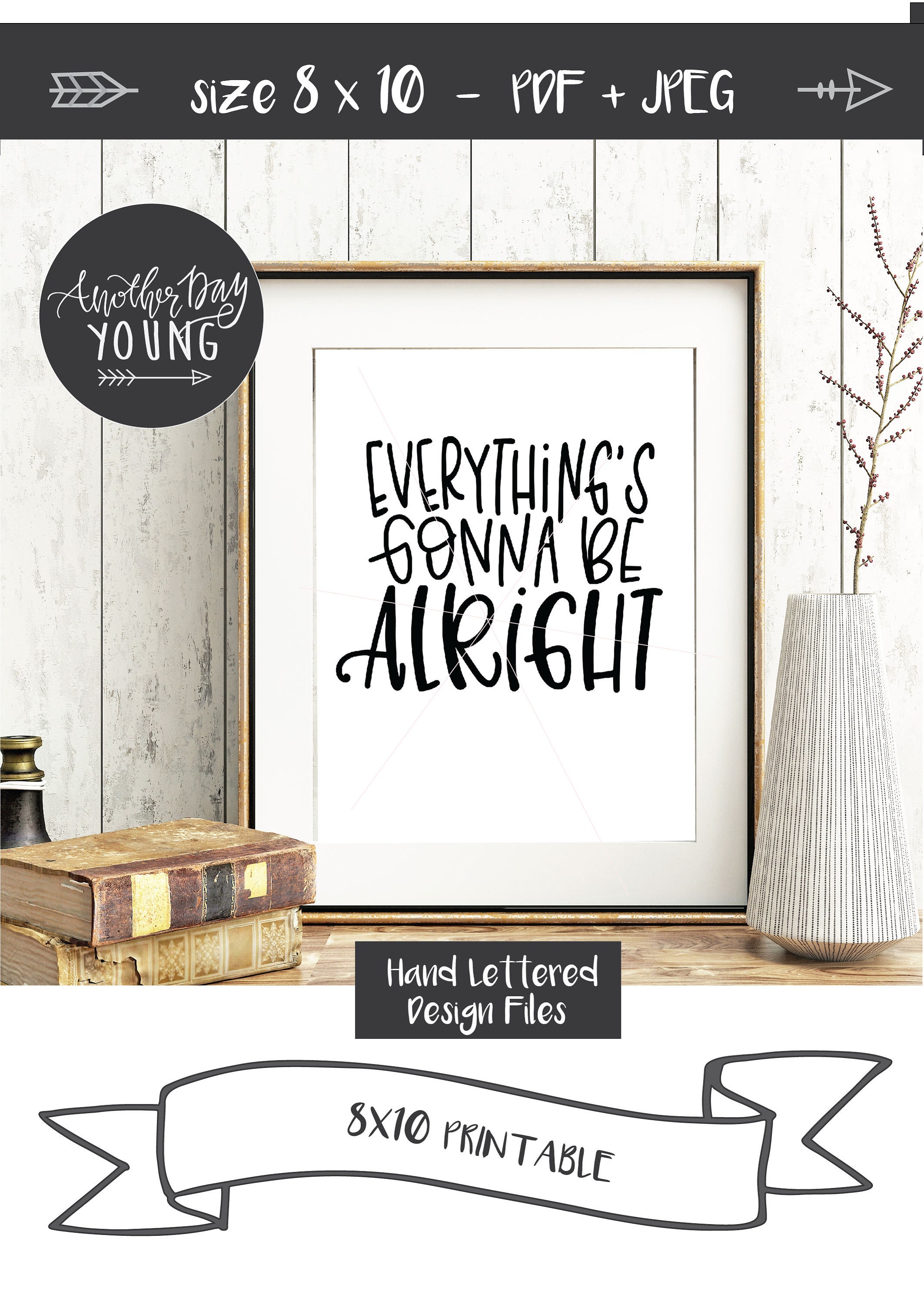Everything es going to Be Alright svg , Positive svg , Hand lettered ...
