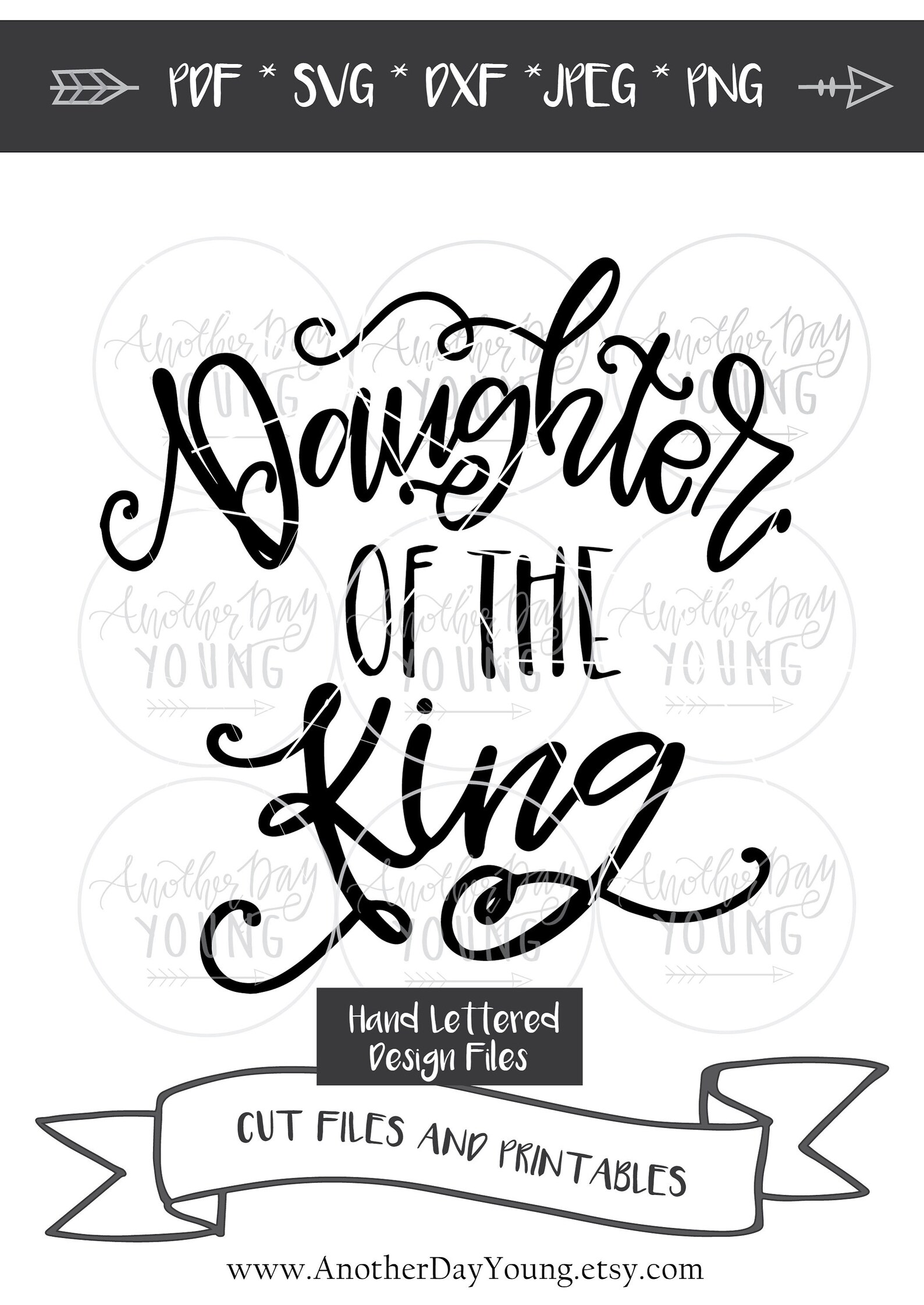 Daughter of the King Svg SVG Cut File Hand Lettered Svg | Etsy