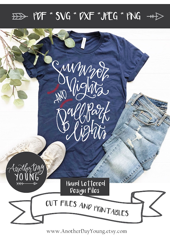 Download Summer Nights And Ballpark Lights Svg Baseball Svg Summer Etsy